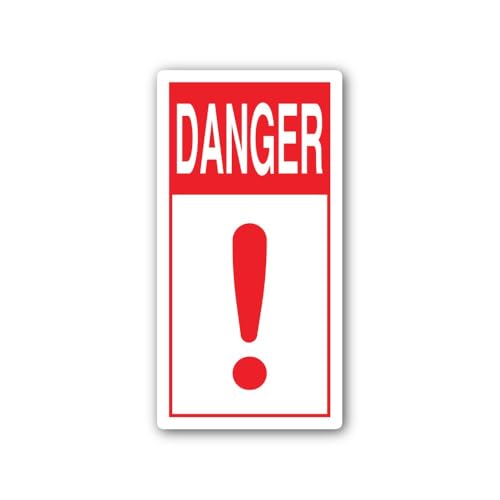 2 (Pieces) 3" and 5" Danger Warning Sign Sticker, Waterproof Vinyl Decals for Many Purpose Like Cars