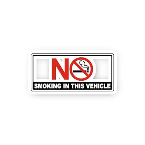2 (Pieces) 3" and 5" No Smoking in This Vehicle Sticker Sticker, Waterproof Vinyl Decals for Many Pu