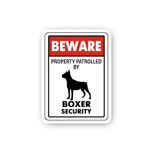 2 (Pieces) 3" and 5" Boxer Security Sticker, Waterproof Vinyl Decals for Many Purpose Like Cars, Tru