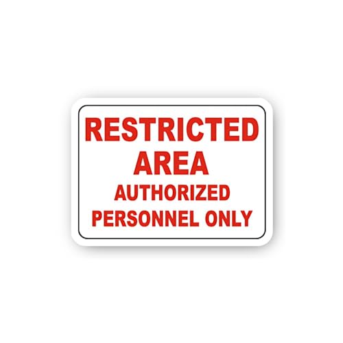 2 (Pieces) 3" and 5" Restricted Area Authorized Personnel Only Text Sticker, Waterproof Vinyl Decals
