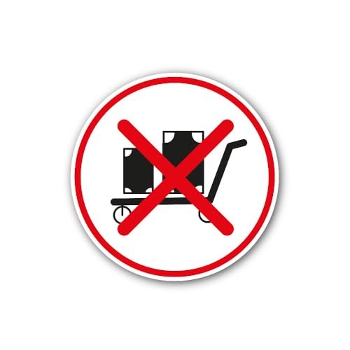 2 (Pieces) 3" and 5" No Hand Truck Sign Sticker, Waterproof Vinyl Decals for Many Purpose Like Cars,
