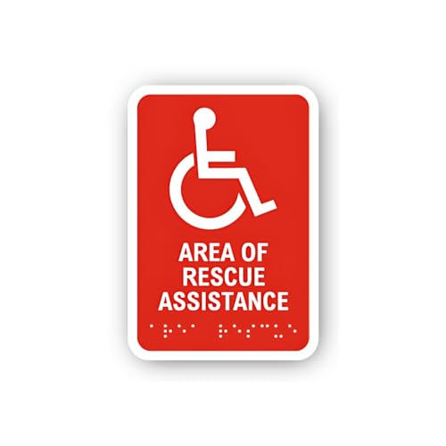 2 (Pieces) 3" and 5" Red Area of Rescue Assistance Sticker, Waterproof Vinyl Decals for Many Purpose