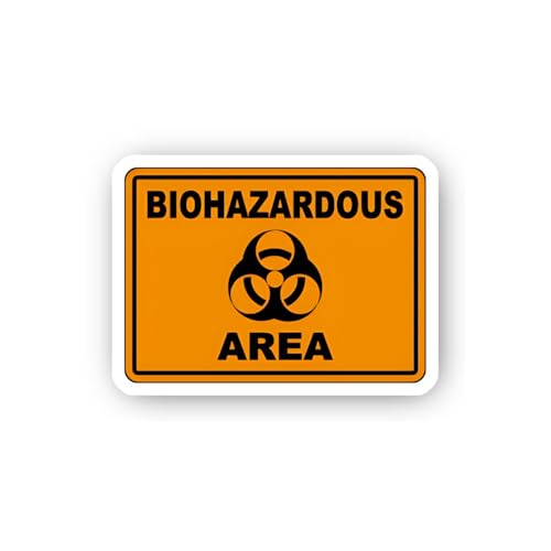 2 (Pieces) 3" and 5" Biohazard Area Perimeter Sign Sticker, Waterproof Vinyl Decals for Many Purpose