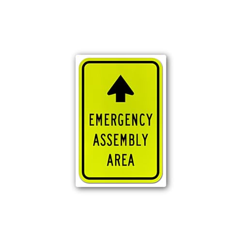 2 (Pieces) 3" and 5" mergency Assembly Area A Sign Aluminum Sign Sticker, Waterproof Vinyl Decals fo