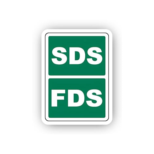 2 (Pieces) 3" and 5" Green Safety Data Sheet Abbreviations Sticker, Waterproof Vinyl Decals for Many