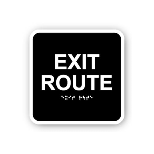 2 (Pieces) 3" and 5" Exit Route Braille Sticker, Waterproof Vinyl Decals for Many Purpose Like Cars,