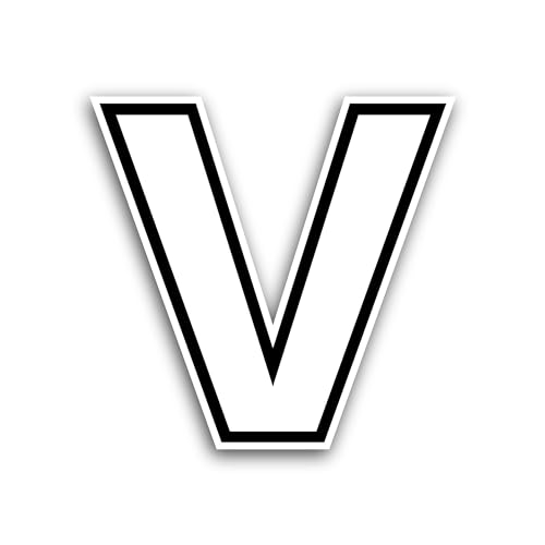 2 (Pieces) 3" and 5" Letter V Sticker, Waterproof Vinyl Decals for Many Purpose Like Cars, Trucks, L