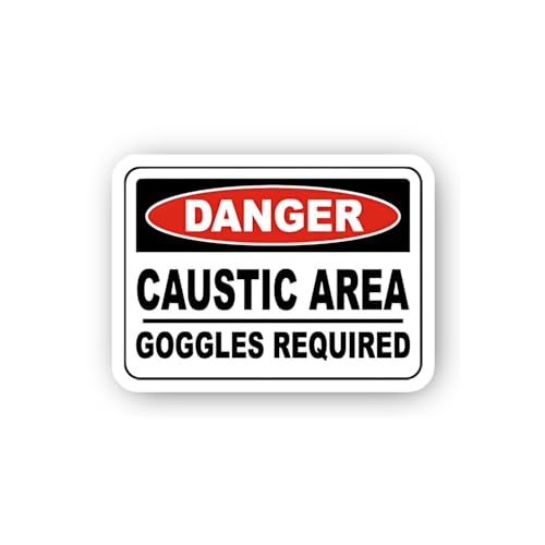 2 (Pieces) 3" and 5" Caustic Area Protective Goggles Required Sticker, Waterproof Vinyl Decals for M