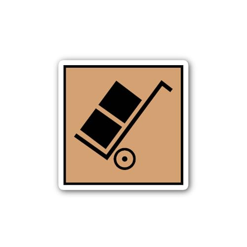 2 (Pieces) 3" and 5" Handcart icon Sticker, Waterproof Vinyl Decals for Many Purpose Like Cars, Truc