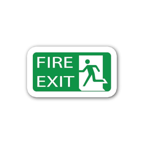 2 (Pieces) 3" and 5" FIRE EXIT Sticker, Waterproof Vinyl Decals for Many Purpose Like Cars, Trucks,