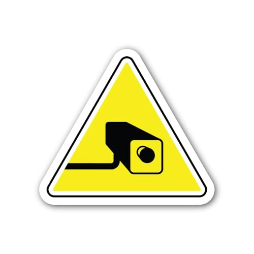 2 (Pieces) 3" and 5" CCTV Warning Sign Sticker, Waterproof Vinyl Decals for Many Purpose Like Cars,