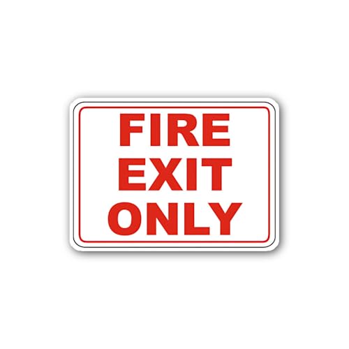 2 (Pieces) 3" and 5" Emergency Egress Only Sign Sticker, Waterproof Vinyl Decals for Many Purpose Li