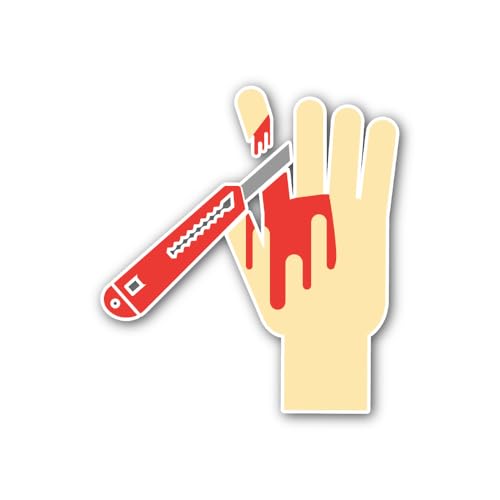 2 (Pieces) 3" and 5" Severed Finger Sticker, Waterproof Vinyl Decals for Many Purpose Like Cars, Tru
