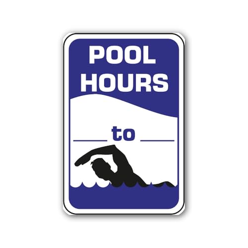 2 (Pieces) 3" and 5" Pool Hours Text Sign Sticker, Waterproof Vinyl Decals for Many Purpose Like Car