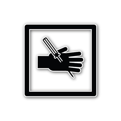 2 (Pieces) 3" and 5" Improper Tool Use Puncture Icon Sticker, Waterproof Vinyl Decals for Many Purpo