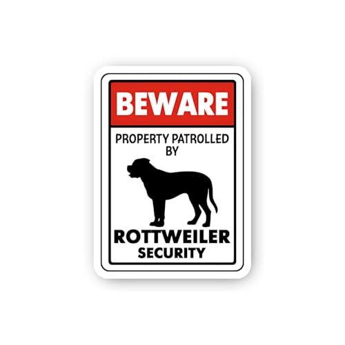 2 (Pieces) 3" and 5" Rottweiler Security Sticker, Waterproof Vinyl Decals for Many Purpose Like Cars