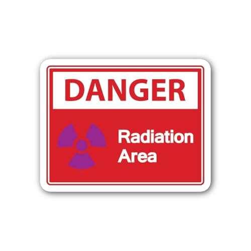 2 (Pieces) 3" and 5" Purple Colour Warning Radiation Area Sticker, Waterproof Vinyl Decals for Many