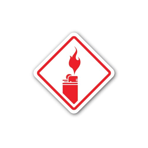 2 (Pieces) 3" and 5" Highly Flammable Substance Sign Sticker, Waterproof Vinyl Decals for Many Purpo