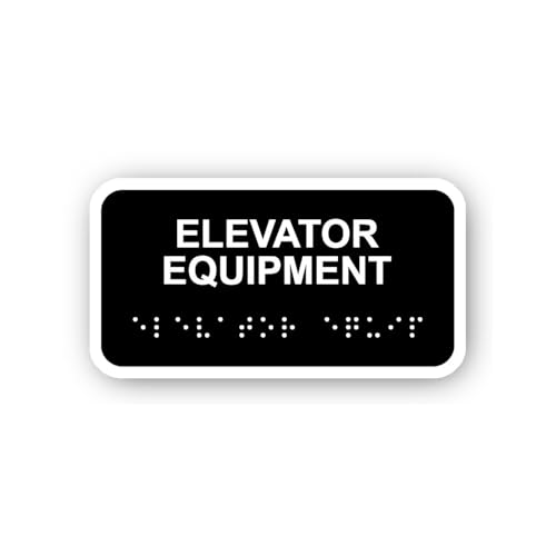 2 (Pieces) 3" and 5" Elevator Equipment Braille Sign Sticker, Waterproof Vinyl Decals for Many Purpo