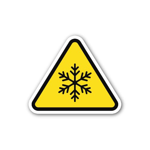 2 (Pieces) 3" and 5" Snow Warning Sign Sticker, Waterproof Vinyl Decals for Many Purpose Like Cars,