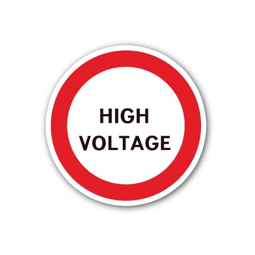 2 (Pieces) 3" and 5" High Voltage Round Sign Sticker, Waterproof Vinyl Decals for Many Purpose Like