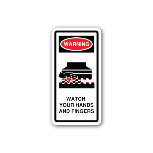 2 (Pieces) 3" and 5" Hand and Finger Injury Warning Sticker, Waterproof Vinyl Decals for Many Purpos