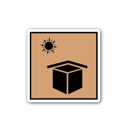 2 (Pieces) 3" and 5" Keep Away from Direct Sunlight Sticker, Waterproof Vinyl Decals for Many Purpos