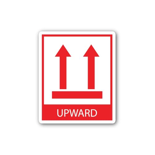 2 (Pieces) 3" and 5" Upward Red Sign Sticker, Waterproof Vinyl Decals for Many Purpose Like Cars, Tr