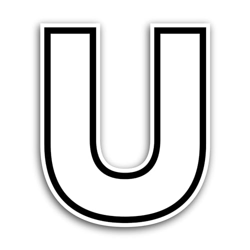 2 (Pieces) 3" and 5" Letter U Sticker, Waterproof Vinyl Decals for Many Purpose Like Cars, Trucks, L