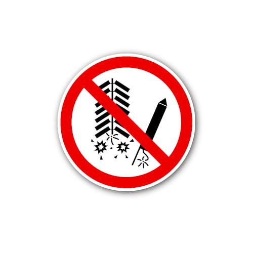 2 (Pieces) 3" and 5" Do Not Discharge Fireworks Sticker, Waterproof Vinyl Decals for Many Purpose Li