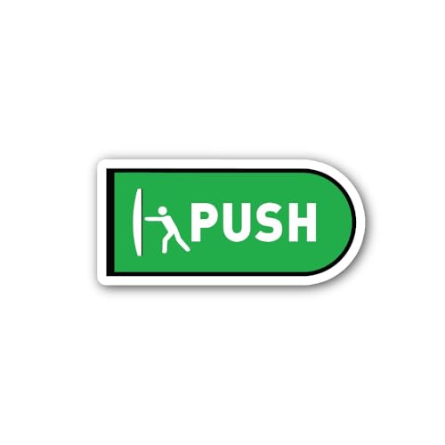 2 (Pieces) 3" and 5" Push Pull Door Sign Sticker, Waterproof Vinyl Decals for Many Purpose Like Cars
