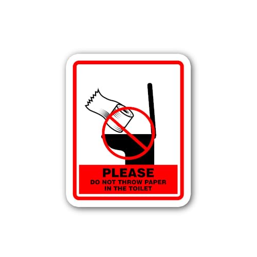 2 (Pieces) 3" and 5" Plumbing Protection Sign Sticker, Waterproof Vinyl Decals for Many Purpose Like