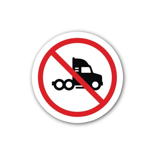 2 (Pieces) 3" and 5" No Truck icon Sign Sticker, Waterproof Vinyl Decals for Many Purpose Like Cars,