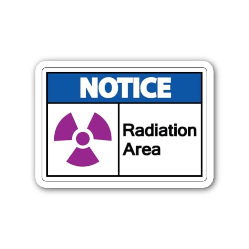 2 (Pieces) 3" and 5" White Colour Notice Radiation Area Sticker, Waterproof Vinyl Decals for Many Pu