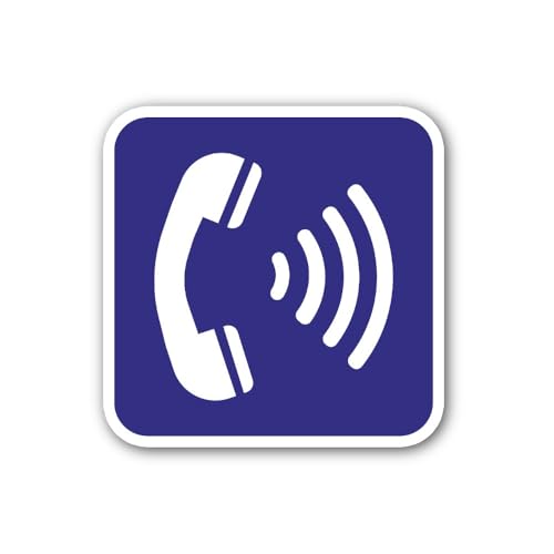 2 (Pieces) 3" and 5" Telephone Call icon Sticker, Waterproof Vinyl Decals for Many Purpose Like Cars