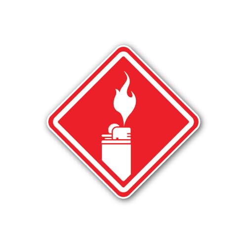 2 (Pieces) 3" and 5" Flammable Substance Sign Sticker, Waterproof Vinyl Decals for Many Purpose Like