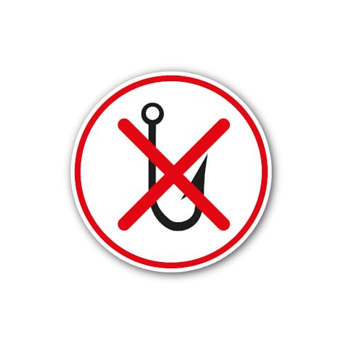 2 (Pieces) 3" and 5" No Fishing Icon Sign Sticker, Waterproof Vinyl Decals for Many Purpose Like Car