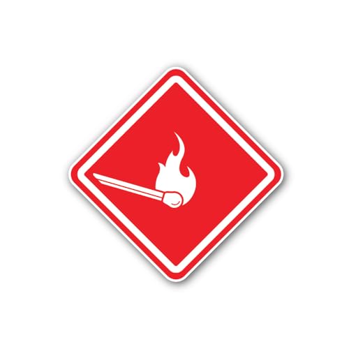2 (Pieces) 3" and 5" a fire Hazard Sign Sticker, Waterproof Vinyl Decals for Many Purpose Like Cars,