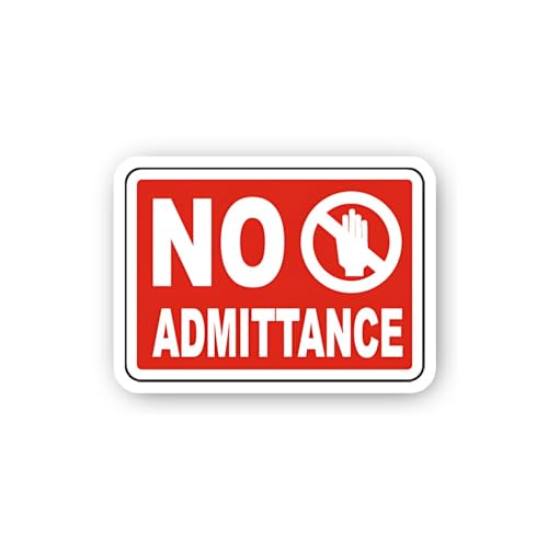 2 (Pieces) 3" and 5" No Admittance with Stop Hand Symbol Sign Sticker, Waterproof Vinyl Decals for M