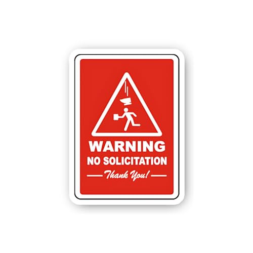 2 (Pieces) 3" and 5" Warning: No Solicitation with Camera Icon Sticker, Waterproof Vinyl Decals for
