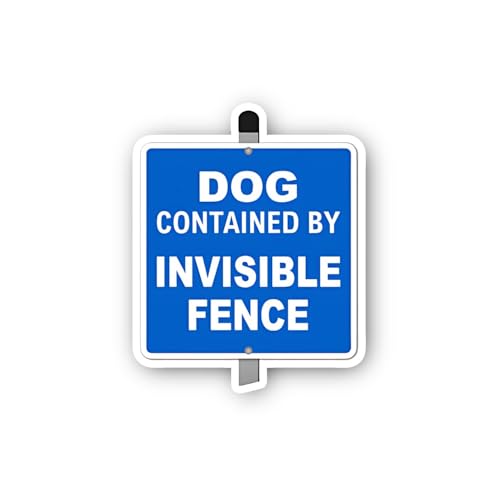 2 (Pieces) 3" and 5" Dog Contained by Invisible Fence Blue Sticker, Waterproof Vinyl Decals for Many