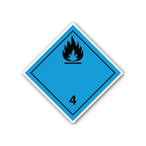 2 (Pieces) 3" and 5" Flame on a Blue Background Sticker, Waterproof Vinyl Decals for Many Purpose Li