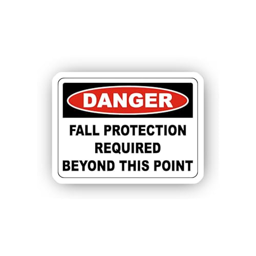 2 (Pieces) 3" and 5" Beyond Point Fall Protection Sticker, Waterproof Vinyl Decals for Many Purpose