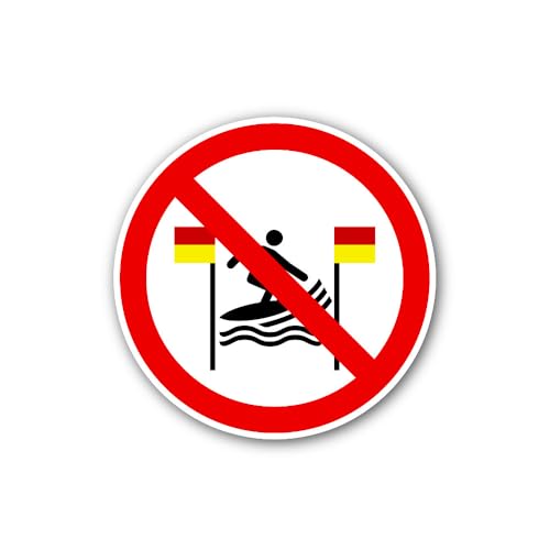 2 (Pieces) 3" and 5" No Surfing Between The red and Yellow Flags Sign Sticker, Waterproof Vinyl Deca
