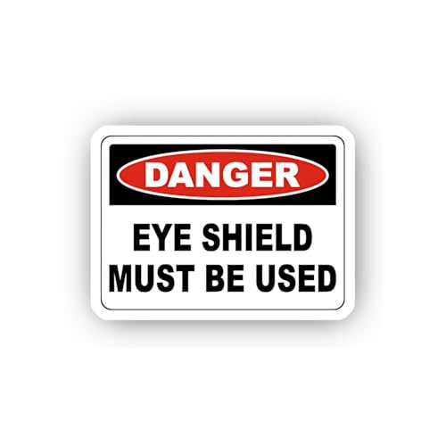 2 (Pieces) 3" and 5" Danger Eye Shield Mandate Sticker, Waterproof Vinyl Decals for Many Purpose Lik