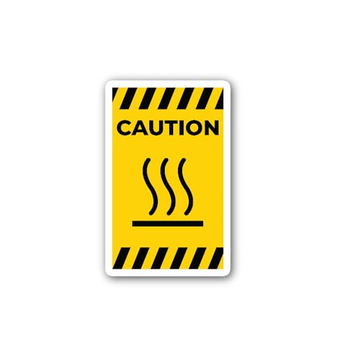 2 (Pieces) 3" and 5" Caution hot Surface Sticker, Waterproof Vinyl Decals for Many Purpose Like Cars