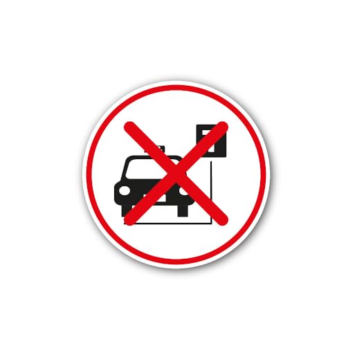 2 (Pieces) 3" and 5" no Motor Vehicles Icon Sign Sticker, Waterproof Vinyl Decals for Many Purpose L