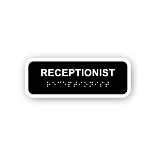 2 (Pieces) 3" and 5" Receptionist Sign Sticker, Waterproof Vinyl Decals for Many Purpose Like Cars,