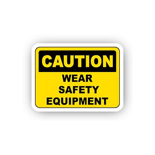 2 (Pieces) 3" and 5" General Safety Equipment Caution Sticker, Waterproof Vinyl Decals for Many Purp