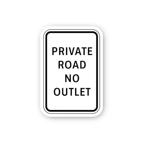 2 (Pieces) 3" and 5" Private Road No Outlet Sticker, Waterproof Vinyl Decals for Many Purpose Like C